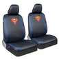 Warner Bros DC Comics Superman Universal Fit Seat Covers Car Accessories - with Removable Head Cover & Matching Seat Belt Pads, Side Airbag Compatible Easy Install for Car Truck Van SUV - size: 2 Front, style: Superman