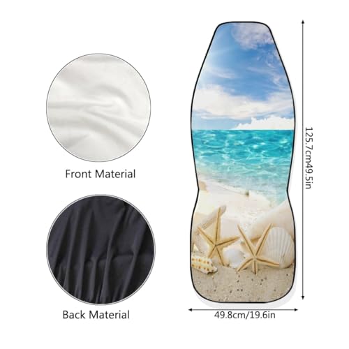 Pehede Car Seat Cover Sea ??Beach Shells Front for Cars, Easy to Install Cover Set, Accessories Auto Trucks Van SUV,2 Packs - color: Multi33