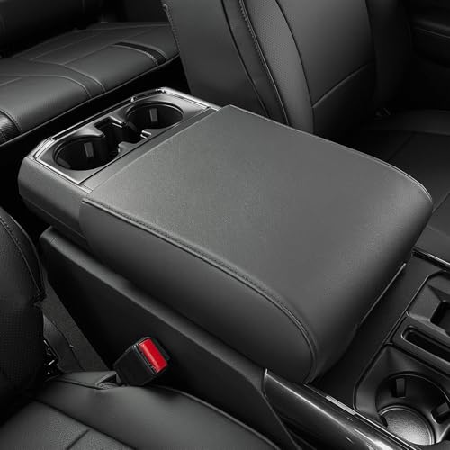 DiffCar® Console Center Cover for Ford F150: 2021-2026(Bucket Seat Console Only), Faux Nappa Leather Armrest Protector for F-150 Truck Interior, Car Accessories for F 150 2021 2022 2023 2024 2025 2026