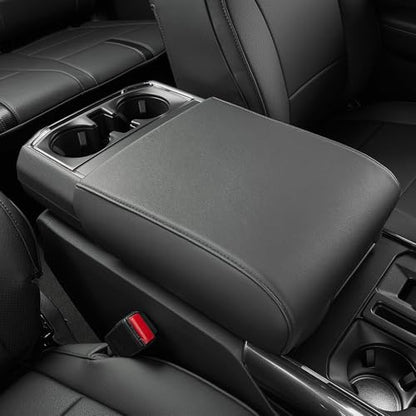 DiffCar® Console Center Cover for Ford F150: 2021-2026(Bucket Seat Console Only), Faux Nappa Leather Armrest Protector for F-150 Truck Interior, Car Accessories for F 150 2021 2022 2023 2024 2025 2026