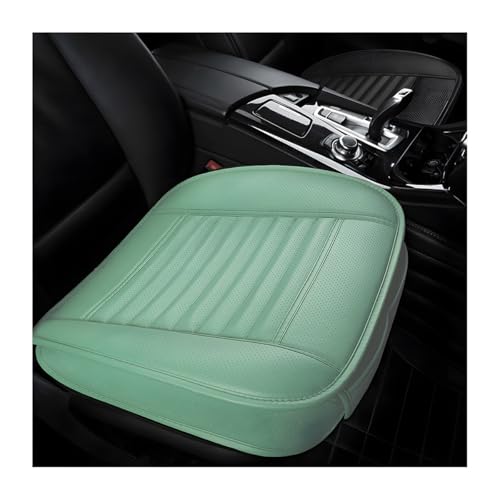Car Seat Cover, Bamboo Charcoal Leather Edge Wrapping Car Front Bottom Seat Covers, Anti-Slip Full Wrap Seat Cushion Covers for Car SUV Truck and Van, Car Accessories(Green) - color: Green, size: Bamboo Charcoal Leather