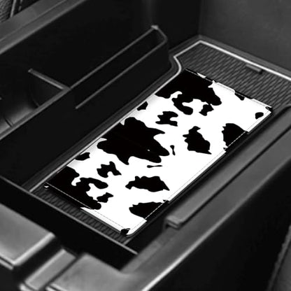 Leather Car Registration and Insurance Card Holder, Cute Car Accessories Vehicle Glove Box Car Organizer for Documents, Cards, License Black White Cow - color: Black White Cow