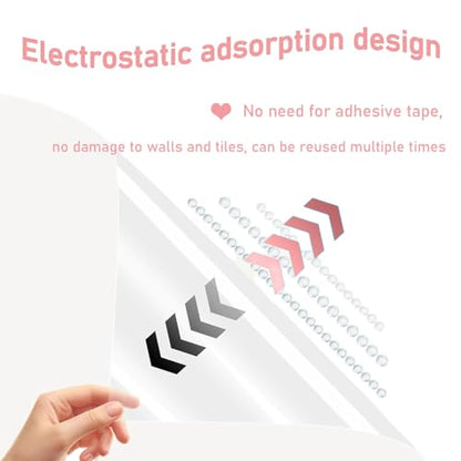 Electrostatic Wall Protective Film 15.7x393 Inches, Clear Static Cling Wall Protector No Glue Removable, Oil Proof Waterproof Kitchen Backsplash Cover, for Furniture Doors from Pets Scratches