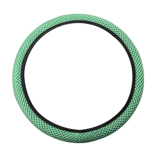 Moly Magnolia Elastic Stretch Steering Wheel Cover, Universal 15 Inch Auto Steering Wheel Cover, Microfiber Breathable Ice Silk, Anti-Slip, Odorless,Warm in Winter and Cool in Summer (Green) - color: Green