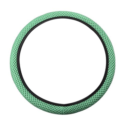Moly Magnolia Elastic Stretch Steering Wheel Cover, Universal 15 Inch Auto Steering Wheel Cover, Microfiber Breathable Ice Silk, Anti-Slip, Odorless,Warm in Winter and Cool in Summer (Green) - color: Green