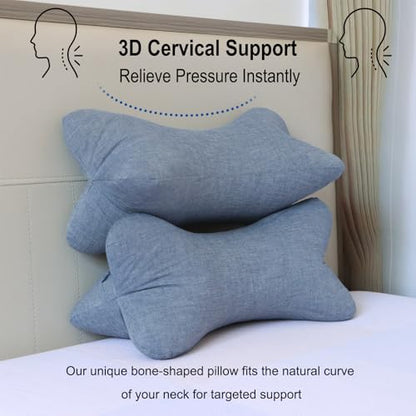 Neck & Cervical Pillows Dog Bone Shaped Travel Neck Pillows With Washable Removable Cover For Car Bus Truck Driving Comfort Head Rest Support Bone Pillows For Neck Chiropractic Pillow ( Size : D ) - size: D