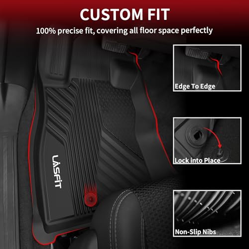 LASFIT Floor Mats Fit for Subaru Forester 2024 2023 2022 2021 2020 2019 | All Weather TPE Custom Fit Easy Clean Durable No-curling Floor liners for Subaru Forester 2019-2024 1st & 2nd Row Car Mats