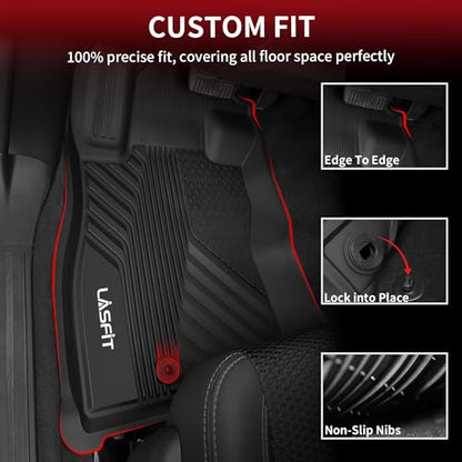 LASFIT Floor Mats Fit for Subaru Forester 2024 2023 2022 2021 2020 2019 | All Weather TPE Custom Fit Easy Clean Durable No-curling Floor liners for Subaru Forester 2019-2024 1st & 2nd Row Car Mats