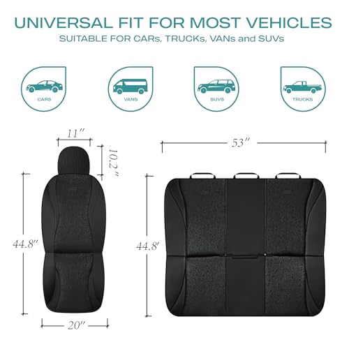 Skechers GOGA Mat Seat Covers,Universal Fit for Most Cars,Trucks,SUVs,Black | GOGA Mat Technology,Waterproof Car Seat Covers Front Seats,Airbag Compatible,Car Seat Covers - color: Black&Black, size: Two Front