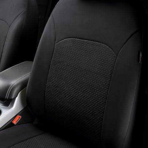 Flying Banner Car Seat Covers Front Seats Rear Bench Polyester car seat Protectors Easy installations Rear Bench Split Classic Man Lady Truck - color: Full set neoprene Solid Black