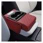 Leather Car Center Console Cover, Universal Automotive Armrest Booster Cushion, Vehicle Middle Console Organizer with 2 Cup Holders, Side Storage Bag, Tissue Box & Phone Slot(Burgundy) - color: Burgundy