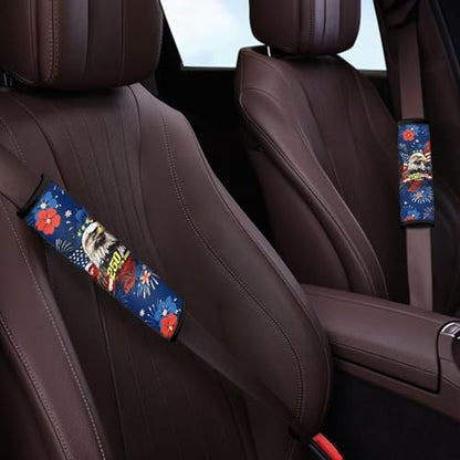Dreaweet 250 Years Patriotic Eagle Seatbelt Covers 2 Pcs Car Seat Belt Cover Pad Soft Comfort Neoprene Seatbelt Cushion Universal Car Seat Shoulder Pads for Seat Belts - color: 250 Years Patriotic Eagle