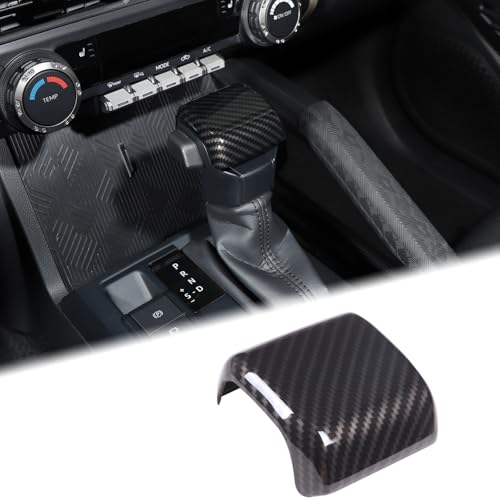Aunginsy Car Gear Shifter Hand Brake Trim Cover Compatible with Toyota Tacoma 2024 2025 2026 & 4Runner 2025 2026, ABS Automatic Center Console Gear Shift Head Knob Scratch Protector Cover Accessories - color: Carbon Fiber Pattern(A)
