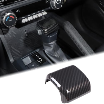 Aunginsy Car Gear Shifter Hand Brake Trim Cover Compatible with Toyota Tacoma 2024 2025 2026 & 4Runner 2025 2026, ABS Automatic Center Console Gear Shift Head Knob Scratch Protector Cover Accessories - color: Carbon Fiber Pattern(A)