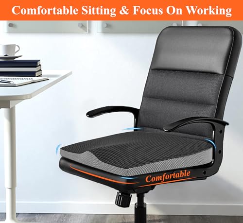 kingphenix Premium Car Seat Cushion, Memory Foam Driver Seat Cushion to Improve Driving View- Coccyx & Lower Back Pain Relief - Seat Cushion for Car, Truck, Office Chair (4D Mesh Classic Black) - color: 4d Mesh Classic Black