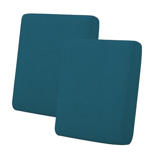 Easy-Going Stretch Individual Loveseat Couch Cushion Cover Sofa Cushion Furniture Protector Sofa slipcover Soft Flexibility with Elastic Bottom (2-piece Loveseat Cushion Cover, Peacock Blue) - color: Peacock Blue, size: 2-piece