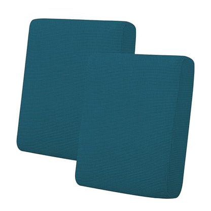 Easy-Going Stretch Individual Loveseat Couch Cushion Cover Sofa Cushion Furniture Protector Sofa slipcover Soft Flexibility with Elastic Bottom (2-piece Loveseat Cushion Cover, Peacock Blue) - color: Peacock Blue, size: 2-piece