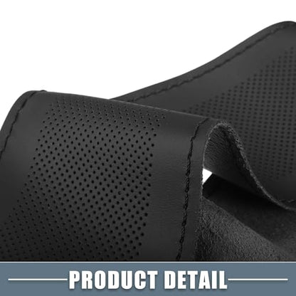 Car Hand Sewn DIY Steering Wheel Cover Breathable Comfortable 32-35cm Stitch on Wrap Cover Microfiber Leather Black Stitches - color: Black Stitches