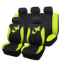 Flying Banner Butterfly car seat Covers ful Set Fashion Universal Lady Woman Female Rear Bench Split Colorized (Green, Full Set) - color: Green, size: Full set