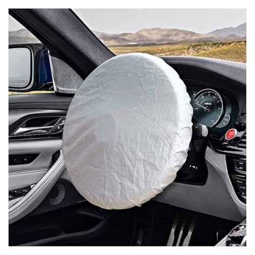 Car Steering Wheel Cover Sun Shade, Anti-Heat Steering Wheel Protector, Universal 18 Inch Auto Steering Wheel Sun Block Cover, Steering Wheel Shield Accessories for Most Car Truck SUV (Silver) - color: Silver