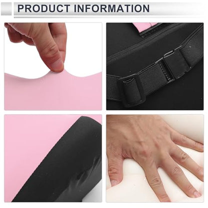 Car Headrest Pillow Ergonomic Comfortable Neck Support Pillow Milk Silk Fabric and Memory Foam Bandage Adjustable Width Black and Pink Set of 1 - color: Black Pink
