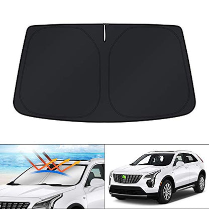 KUST Windshield Sun Shade for 2019-2025 Cadillac XT4 Accessories Window Sun Visor Protector Foldable Blocks UV Rays Keep Your Car Cool - size: FOR | Cadillac XT4 2019-2025