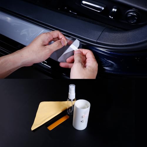 Car Door Sill Protector, 4 Pcs Clear PPF Paint Protection Film Kit, Universal Door Entry Edge Guard & Scuff Plate Protector, Invisible Anti-Scratch Door Step Wrap for Cars, SUV, Trucks