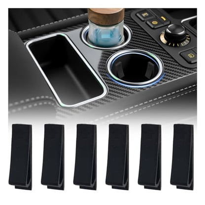 6PCS Car Cup Holder Insert Stabilizer,Anti-Shake Silicone Cup Holder Coasters for Car Stabilizer with Curve Design,Self-Adhesive Cupholder Insert for Cars Stabilizing Water Cups