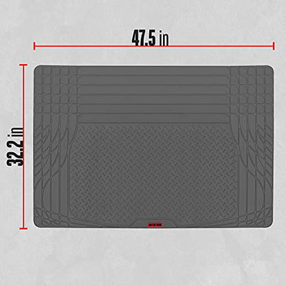 Motor Trend FlexTough Gray SUV Cargo Liner & Car Trunk Mat - Universal Trim-to-Fit All Weather Cargo Mats for Back of SUV - SUV Trunk Mat & Trunk Liner Floor Mat Cargo Cover - Trunk Cover - color: Gray