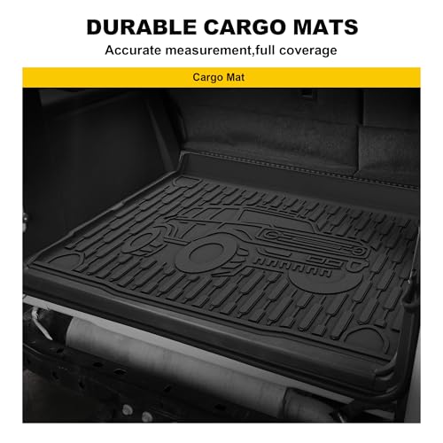 TTX LIGHTING Bronco 4-Door Cargo Liner - Custom Fit Trunk Mats for Ford Bronco 2021-2026 4 Door Cargo Mat All Weather Cargo Tray Black