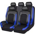 CAR PASS Leather seat Covers,Automotive Universal Sport car seat Cover Super 5mm Composite Sponge Inside,Airbag Compatible fits Most Cars, SUVs, Trucks, and Vans (Full Set,Black and Blue) - color: Black& Blue, size: Full Set