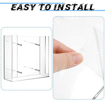 Weysat Wall Mounted Acrylic Glove Box Holder Double Dispenser Floating Glove Box Organizer Storage Rack for 2 Boxes for Kitchen Cleaning Closet Lab Exam Office (10.6 W x 10.0 H x 3.5 D) - size: 10.6" W x 10.0" H x 3.5" D