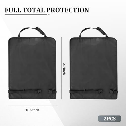 Car Kick Mat Back Seat Protector, Stain-Resistant Backseat Protector Cover to Protect from Dirt Scratches, Automotive Interior Seat Back Kick Pad for Kid, Universal for Vehicles