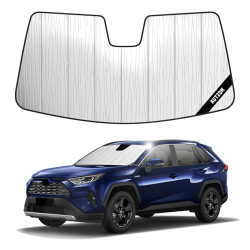 Windshield Sun Shade for Toyota RAV4 2019-2025, Custom-fit Windshield Cover, Keep Vehicle Cool, Protect Dashboard, Foldable Car Window Shades – Toyota RAV4 Accessories - color: Standard Silver