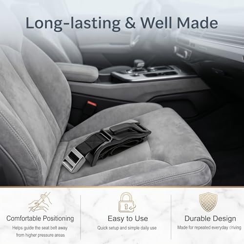 Seat Belt Shoulder Pad Cushion, Soft Universal Seatbelt Cover, Breathable Anti-Slip Comfort Pad, Easy Install, Washable Car Accessory for Driving Travel (Black) - color: Black