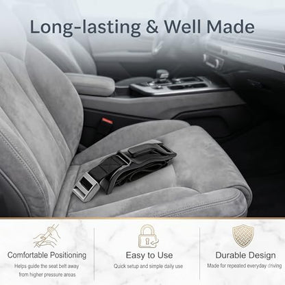 Seat Belt Shoulder Pad Cushion, Soft Universal Seatbelt Cover, Breathable Anti-Slip Comfort Pad, Easy Install, Washable Car Accessory for Driving Travel (Black) - color: Black