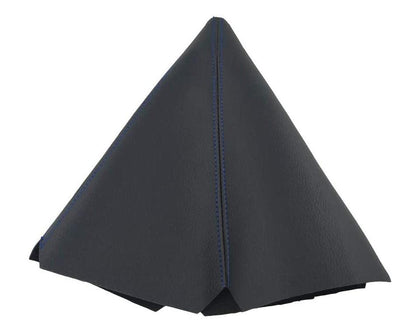 Universal Car Shift Knob Boot Dust Cover, Shift Boot Cover, Made of Black Pu Leather with Black Seams Red Seams and Blue Seams (Blue)
