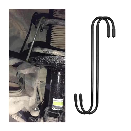 2PCS Car Brake Caliper Hooks, Vehicle Caliper Hangers with Rubber Caps, S-Shaped Automotive Accessories for Braking, Axle, Bearing, Suspension Work for SUV, Truck, RV（Black/2PCS） - color: Black, size: 2PCS