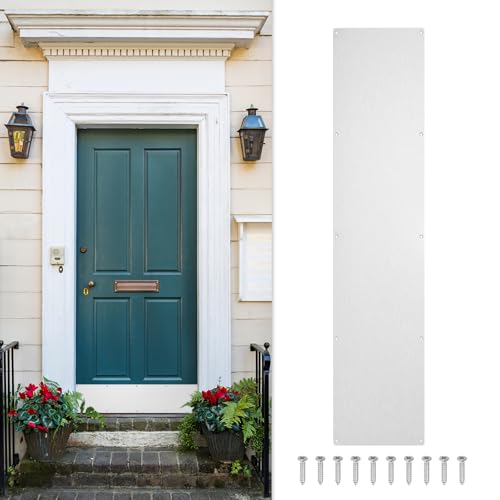 uxcell Door Kick Plate, 8 x 30 Inches Anodized Aluminum Kick Plate Door Plate, 1.5mm (1/16 Inch) Thickness, for Exterior Front Door or Back Door, Silver (Single Pack) - color: Silver, size: 8 x 30 Inch