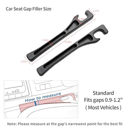 Car Seat Gap Filler, Seat Side Gap Filler Organizer with Phone Holder, Universal Fit in Between Car Seat Catcher, Perfect for Car, SUV, Truck (Slotted, Black)