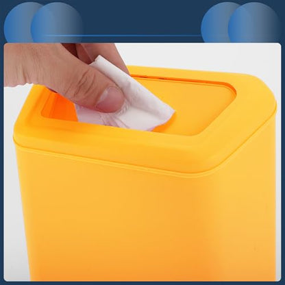 Car Trash Can Car Door 6.3" Length 2.8" Width 5.5" Height Auto Trash Bin Plastic Yellow Hanging - color: Yellow