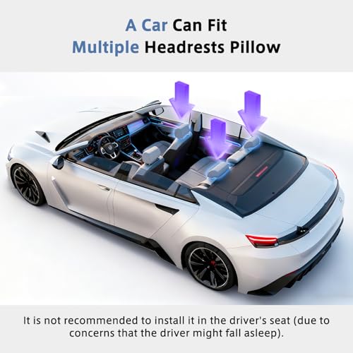 Car Headrest Pillow, 4-Way Adjustable Car Headrest,Thickened Memory Foam Road Pal Headrest, Neck Support Pillow, U- Shaped Design, Travel Car Sleeping,Suitable for Kids and Adults - color: Black
