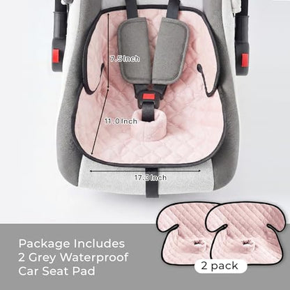 2 Pack Waterproof Piddle Pads Carseat Potty Training Car Seat Protector Waterproof Car Seat Liner Cover to Prevent Pee - color: light pink