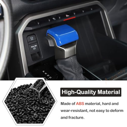 Aunginsy Car Gear Shifter Hand Brake Cover Trim Compatible with Toyota Tundra 2022+, Sequoia 2023+ & Tacoma 2024+, Automatic Center Console Gear Shift Head Knob Scratch Protector Cover ABS Accessories - color: Blue(A)