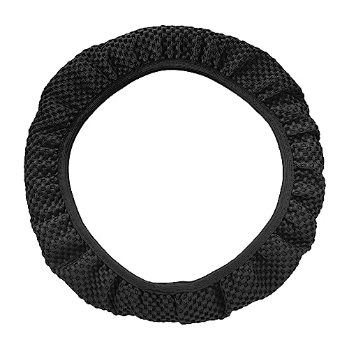 X AUTOHAUX Steering Wheel Cover Universal Elastic Stretch Antislip Breathable Microfiber Ice Silk Interior Trim Wheel Protector for Car Truck SUV Black - color: Black