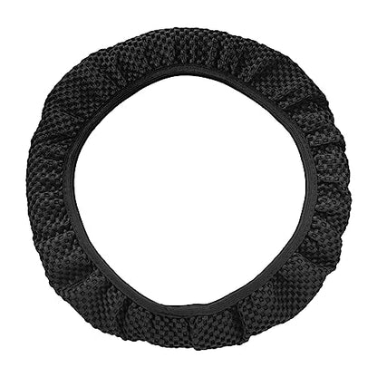X AUTOHAUX Steering Wheel Cover Universal Elastic Stretch Antislip Breathable Microfiber Ice Silk Interior Trim Wheel Protector for Car Truck SUV Black - color: Black