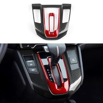 Gas 2PCS Gear Shift Panel Decals for Honda CRV 2017 2018 2019 2020 2021 2022 Accessories CR-V ABS Carbon Fiber Stickers - color: 2pcs Gas Gear Shift Panel
