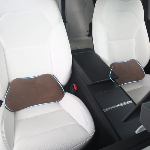 Lumbar Support Pillow for Car, Ergonomic Memory Foam Back Cushion for Driving, Seat Office Chair, Gaming Chair, Lower Back Support for Back Pain Relief, Brown, 2 Pack - color: Brown, size: Lumbar 2P