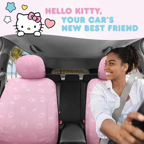 Carbella Hello Kitty Car Seat Covers - Cute Pink Seat Covers, Car Accessories Gift Hello Kitty Accessories 2pc Pink Car Seat Covers - color: Seat Covers Leather-Pink, style: Hello Kitty
