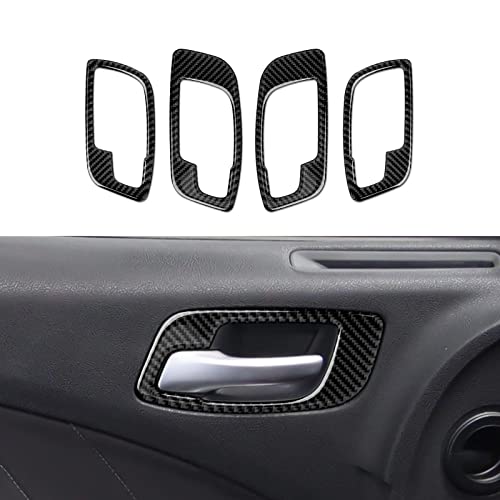 Inner Door Handle Bowl Cover Decals for 2011-2023 Dodge Charger/Chrysler 300 Accessories Carbon Fiber Interior Stickers (Without Memory Seat) - color: Door Handle-a
